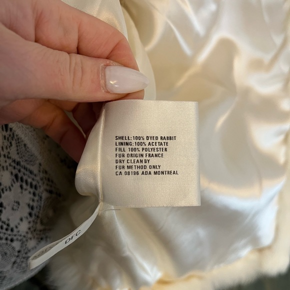 Cream white Rabbit Fur Women's Jacket - Picture 5 of 11
